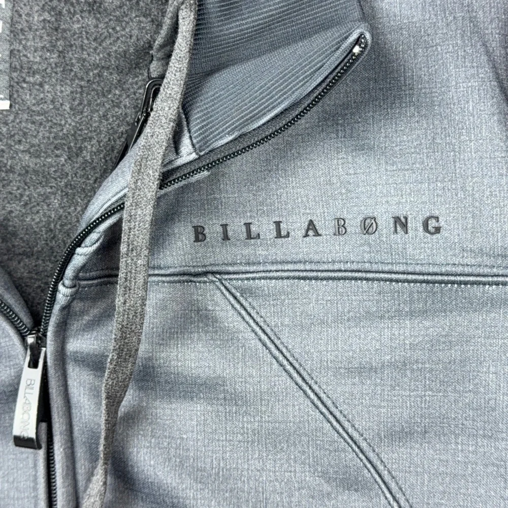 Billabong‎ Jacket Mens Small Gray 2-in-1 Fleece Lined Hooded Full Zip Surf Y2K